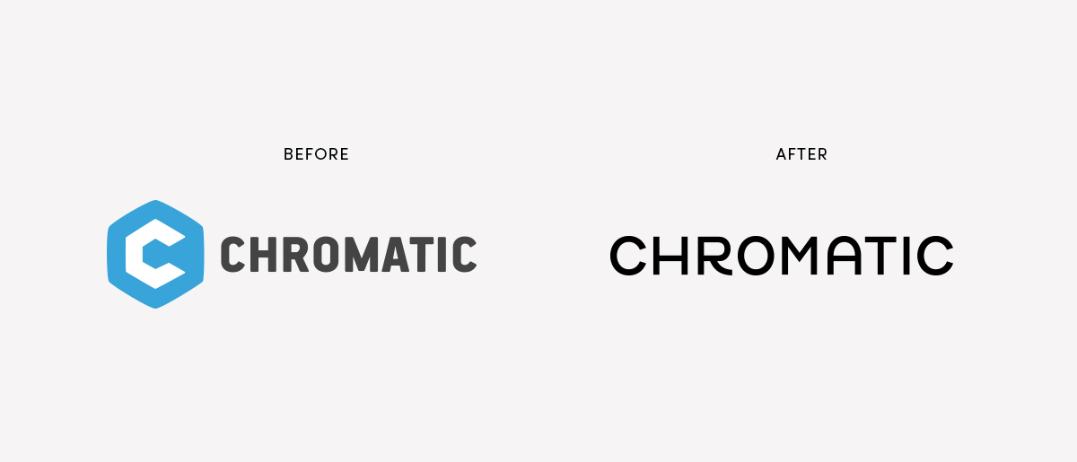 Before and after logo for Chromatic